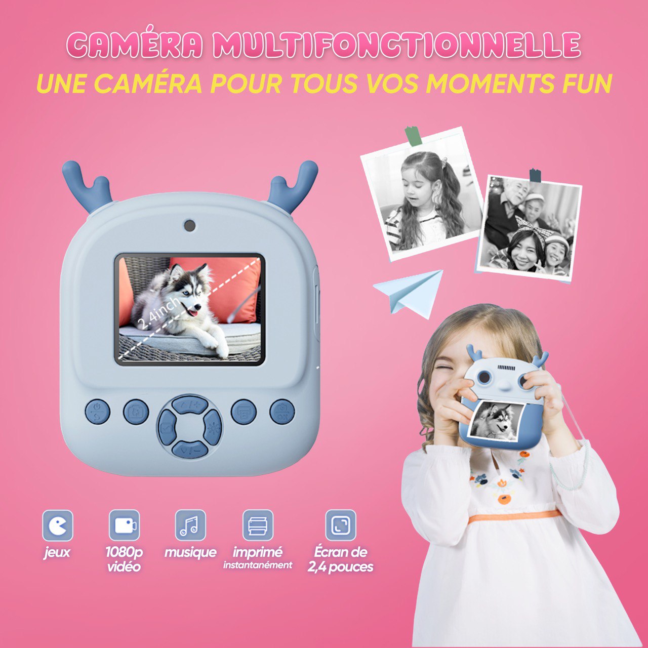 PACK DUO KIDIPIX- Mini caméra imprimante