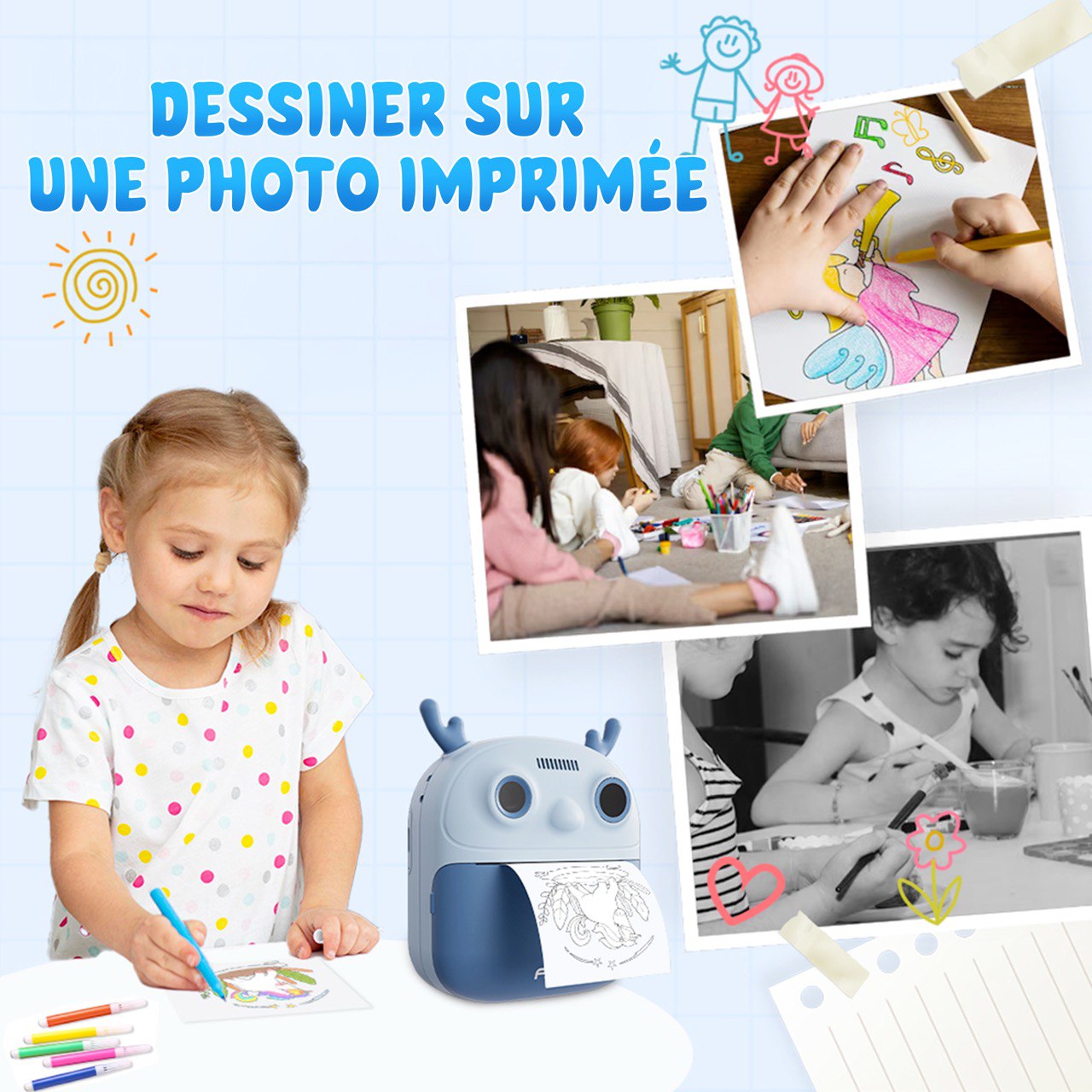 PACK DUO KIDIPIX- Mini caméra imprimante