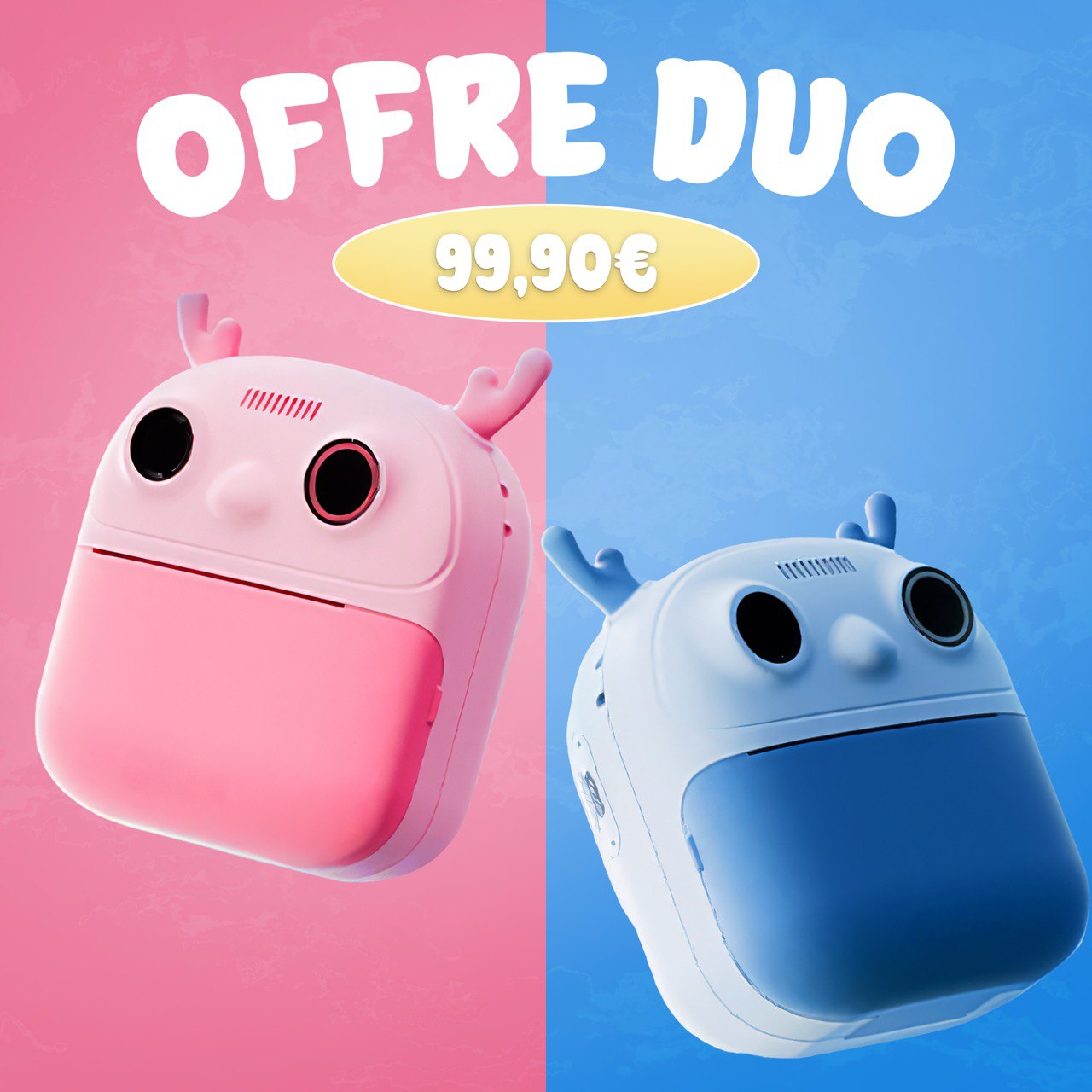 PACK DUO KIDIPIX- Mini caméra imprimante